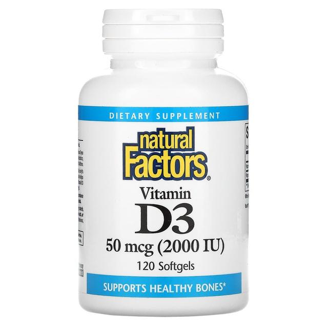 Natural Factors Fattori naturali, vitamina D3, 50 mcg (2.000 UI), 120 softgels on Productcaster.