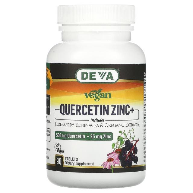 Deva, Vegan Quercetin, 500 mg, Zinc+, 25 mg, 90 Tablets on Productcaster.