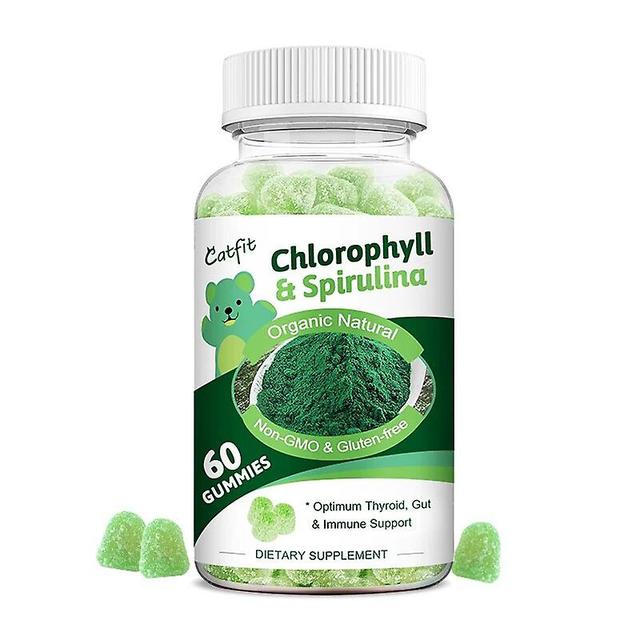 Catfit Chlorophyll And Spirulina Gummies Blood Vessel Care Booster Digestion And Immune System Seaweed Vegetarian Candyhuamade Huamade 60pcs on Productcaster.