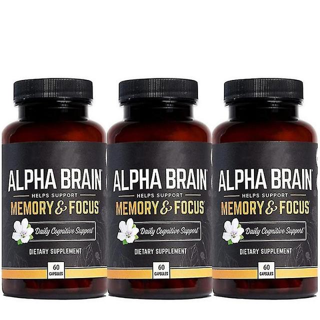 Alpha Brain Memory Focus Kapsułki Suplement poznawczy dla mężczyzn i kobiet Nootropowe 2025 3pcs on Productcaster.