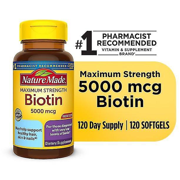 Biotine de force maximale 5000 mcg gélules, 120 unités- on Productcaster.