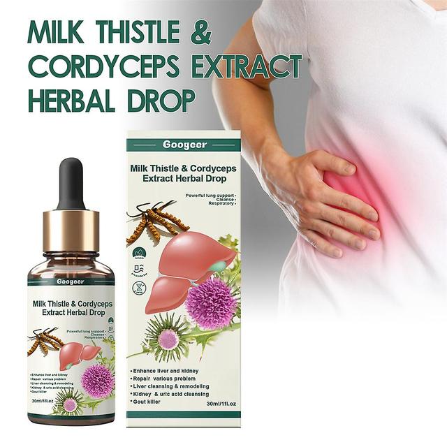 Milk Thistle Cordyceps Extract Herbal Drops Liver Kidney Cleanse Detox Repair 1pc on Productcaster.