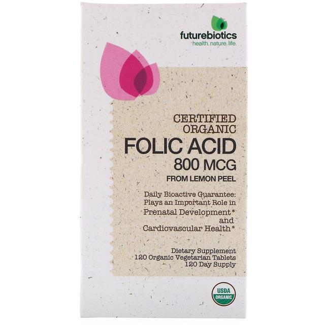 FutureBiotics, Folic Acid From Lemon Peel, 800 mcg, 120 Organic Vegetarian Table on Productcaster.