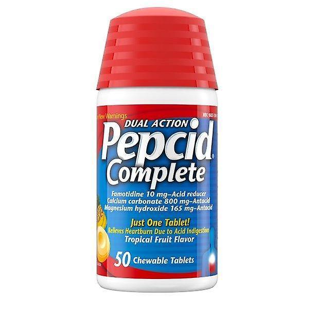 Pepcid complete acid reducer + antacid chews, tropical fruit, 50 ct on Productcaster.