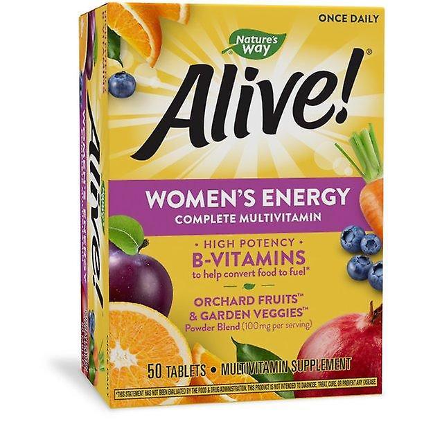 ALIVE Natura żyje! women's energy multivitamin tablets, supports cellular energy*, mieszanka owoców i warzyw w proszku (100mg na porcję), 50 tabletek on Productcaster.