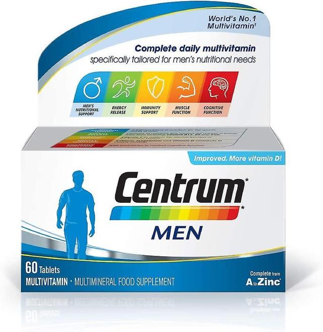 Centrum Mens Multivitamins & Minerals - 24 Essential Nutrients - 60 Tablets on Productcaster.