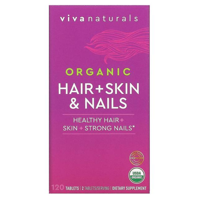 Viva Naturals, Organic Hair + Skin & Nails, 120 Tablets on Productcaster.