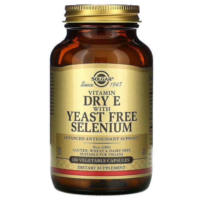 Solgar, Vitamin Dry E with Yeast Free Selenium, 100 Vegetable Capsules on Productcaster.