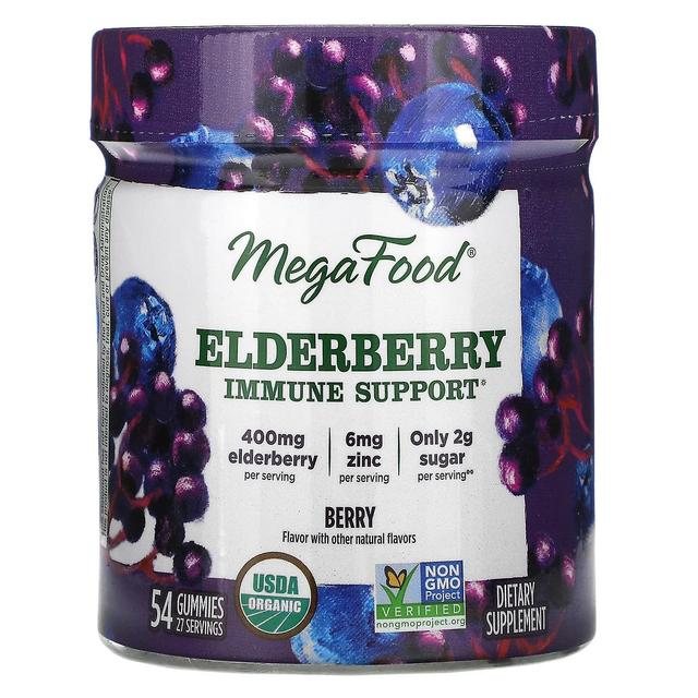 MegaFood, Hyldebær immun støtte, Berry, 54 Gummies on Productcaster.