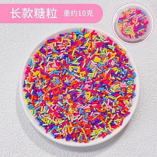 50pcs Long Sugar# Cream Gel Diy Canned Sugar Granules Love Flower Soft Ceramic Slice Nail Enhancement Patch Handmade Material Bag on Productcaster.