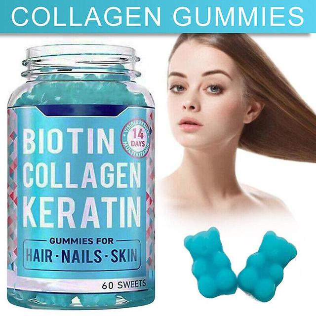 Biotin-Gummis mit Kollagen, Keratin und VitaminenBiotin-Tabletten und -Gummis für Haarwachstum, Nägel, Nervensystem, Hautvitamine2 Packung on Productcaster.