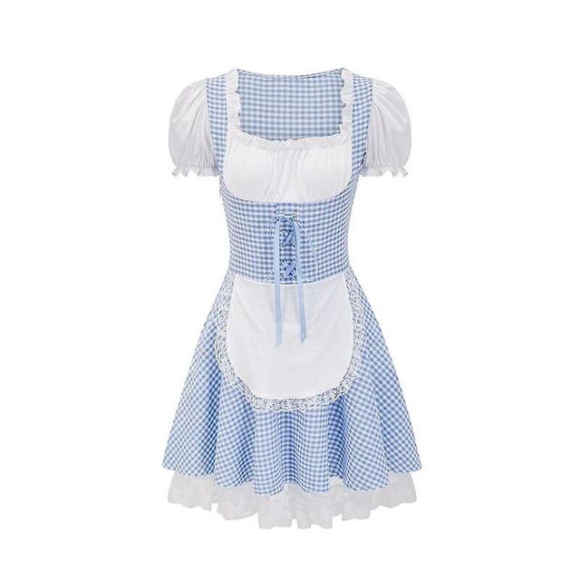 Aionyaaa Costume D'oktoberfest De Carnaval Bavarois Pour Femme, Tenue De Serveuse Traditionnelle Des Alpes, Robe De Soire De Barrage Cosplay C4 L on Productcaster.