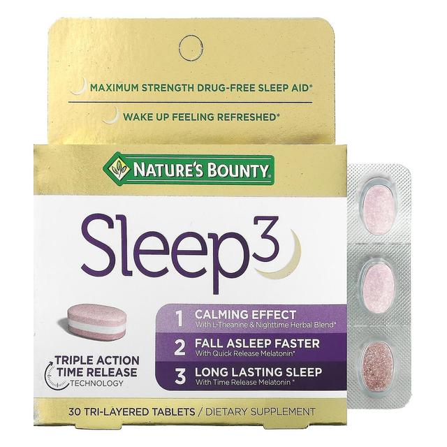 Natures Bounty Nature's Bounty, Sleep 3, Maximum Strength, Drug-Free Sleep Aid, 30 Tri-Layered Tablets on Productcaster.