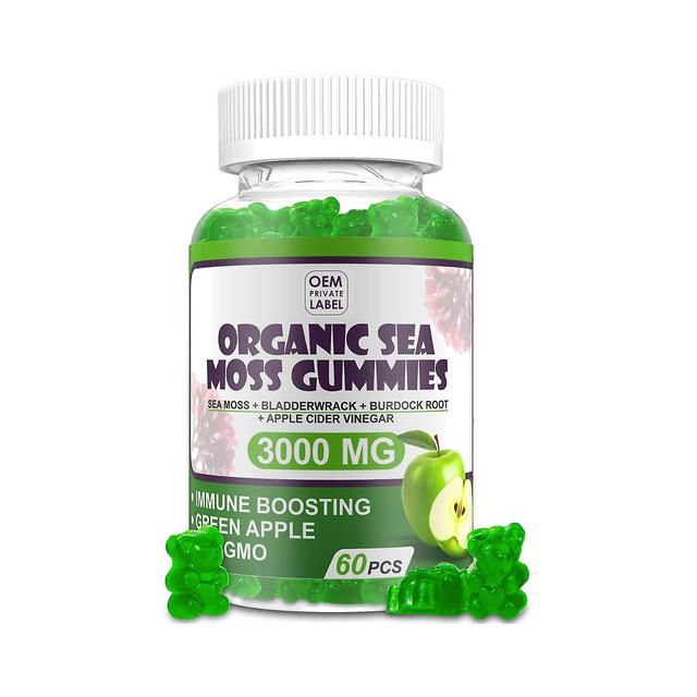 Caramelle gommose di alghe biologiche 3000 mg aroma mela verde - Integratore vitaminico adatto per adulti e bambini (60 capsule) on Productcaster.