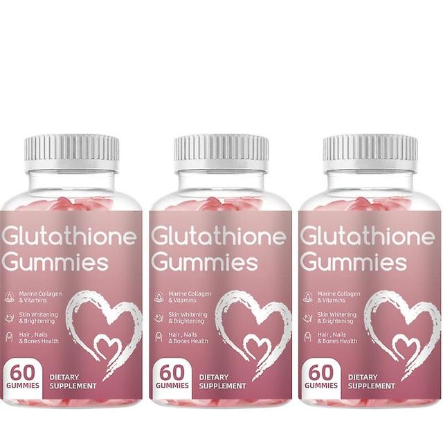 Collagene Glutatione Gummies Sbiancamento della pelle Illuminante Capelli, Salute delle unghie 60pills 3pcs on Productcaster.