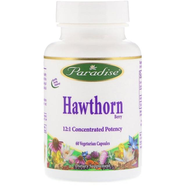 Paradise Herbs, Hawthorn Berry, 60 Vegetarian Capsules on Productcaster.