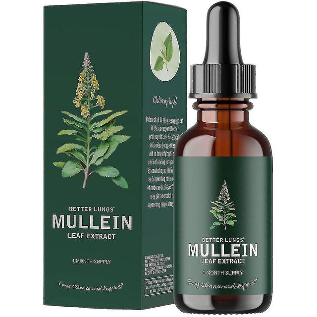 Natural Mullein Leaf Extract Drops for Healthy Breathing and Respiratory Function - Lung Cleanse Supplement 3 Pcs on Productcaster.