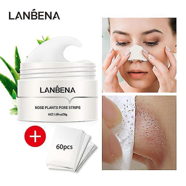 Lanbena Blackhead næsemaske - Anti-forfalskning kode - 60 ark, absorbere hudorme 30ml on Productcaster.