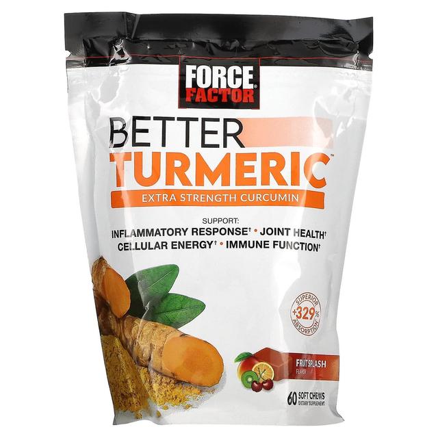 Force Factor, Better Turmeric, Extra Strength Curcumin, Fruit Splash, 60 Soft Chews on Productcaster.