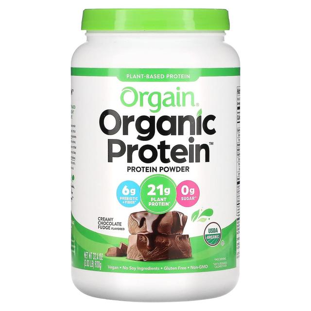 Orgain, Proteína Orgânica em Pó, À Base de Plantas, Fudge de Chocolate Cremoso, 2,03 lbs (920 g) on Productcaster.