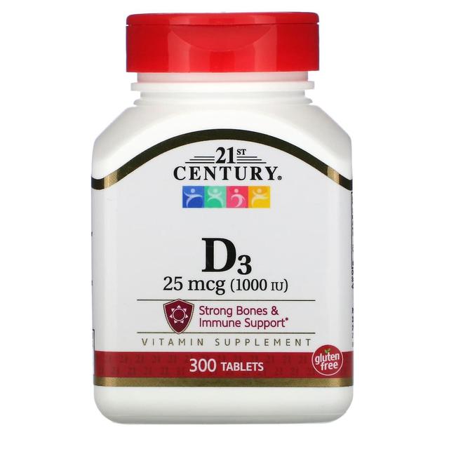 21st Century, Vitamin D3, 25 mcg (1,000 IU), 300 Tablets on Productcaster.