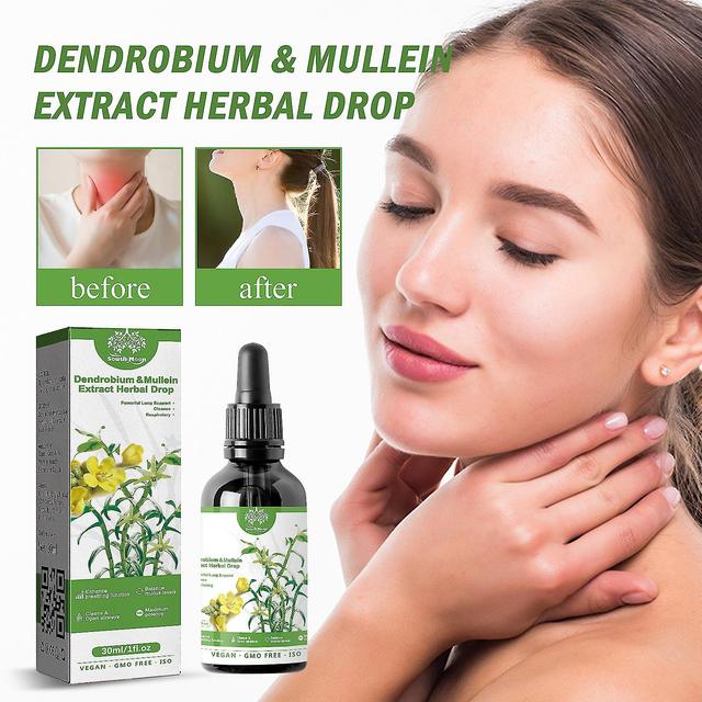 Unisex 30ml Herba Lung Health Essence Dendrobium Mullein Extract Herba Drops on Productcaster.