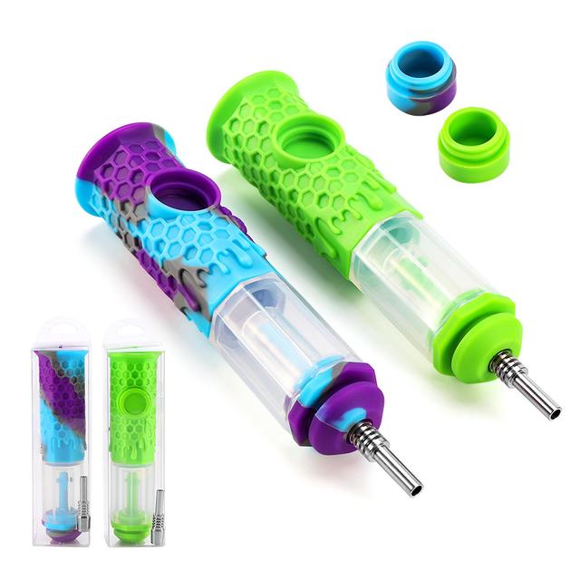 2pcs Silicone Portable Oil With Cap Easy Use Honeycomb Straw Home on Productcaster.