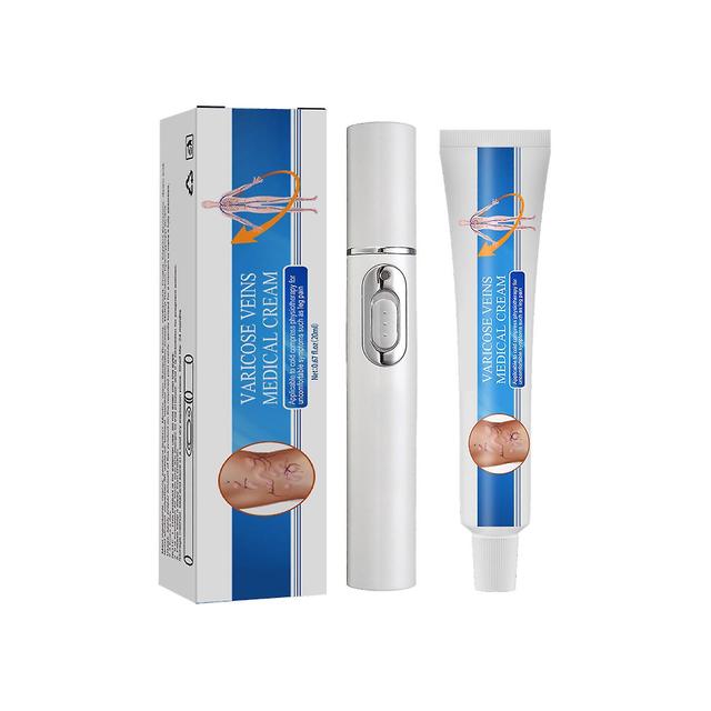 Veinshealth Varizes Veias Conjunto de Terapia de Luz Azul, Varizes Caneta Terapêutica de Luz Azul E Creme 2cream-1pen on Productcaster.