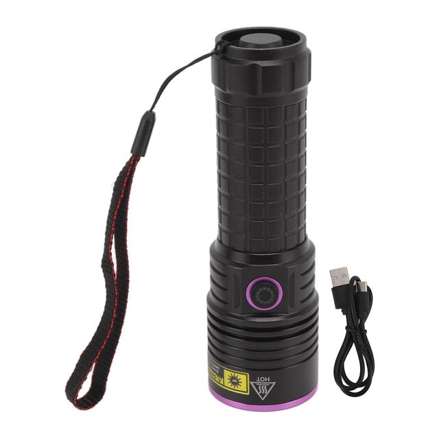 Y48 365nm Ultraviolet Flashlight Rechargeable Black Light Flashlight for Resin Curing Currency Verification Scorpion Pet Urine Search on Productcaster.