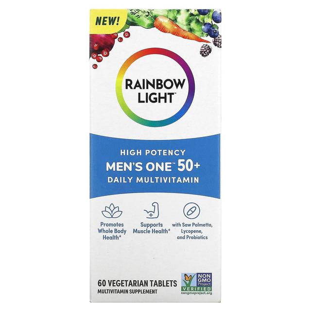 Rainbow Light, Masculino One 50+ Multivitamínico Diário, Alta Potência, 60 Comprimidos Vegetarianos on Productcaster.