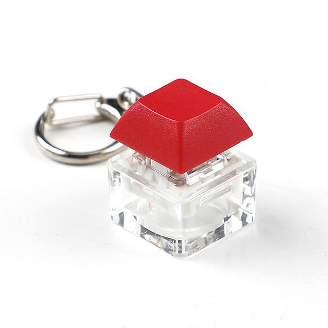 Transparent Test Shaft Keychain Wear-resistant Keycap Decoration For Decompress Red on Productcaster.