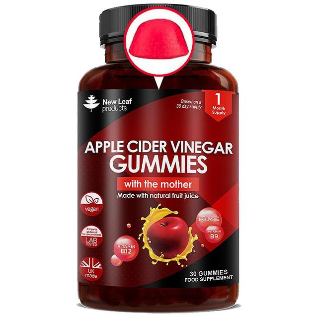 New Leaf Apple cider vinegar gummies vegan + vitamin b12 folate pomegranate & beetroot on Productcaster.