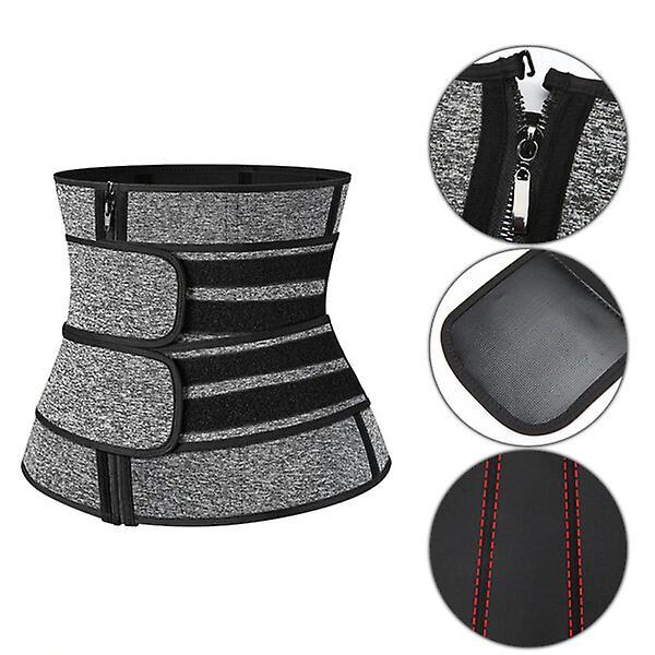 Fashion Hitch Kvinnor Bantning mantla mage minska Shaper Magen Sweat Shapewear Workout Trimmer Belt Korsett grå XS on Productcaster.