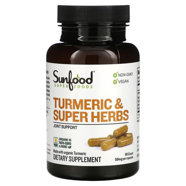 Sunfood, Turmeric & Super Herbs, 581 mg, 90 Capsules on Productcaster.