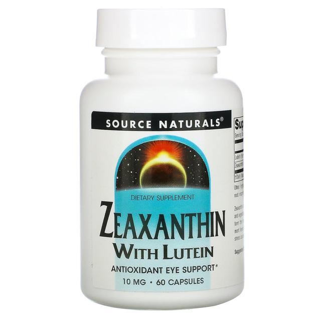 Source Naturals Lähde Naturals, zeaksantiini luteiinilla, 10 mg, 60 kapselia on Productcaster.