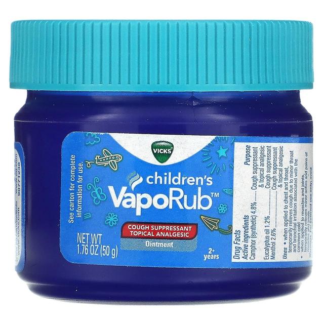 Vicks, Children's VapoRub, Ointment, Cough Suppressant, 2+ Years, 1.76 oz (50 g) on Productcaster.