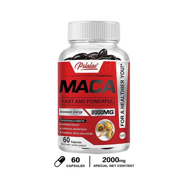 Vorallme Maca Root Capsules Enhance Performance, Endurance, 2000 Mg Made With Black, Red And Yellow Maca Powder 60 Capsules on Productcaster.