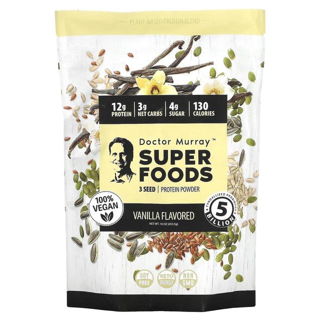 Dr. Murray's, Super Foods, 3 fröproteinpulver, vanilj, 16 oz (453.5 g) on Productcaster.