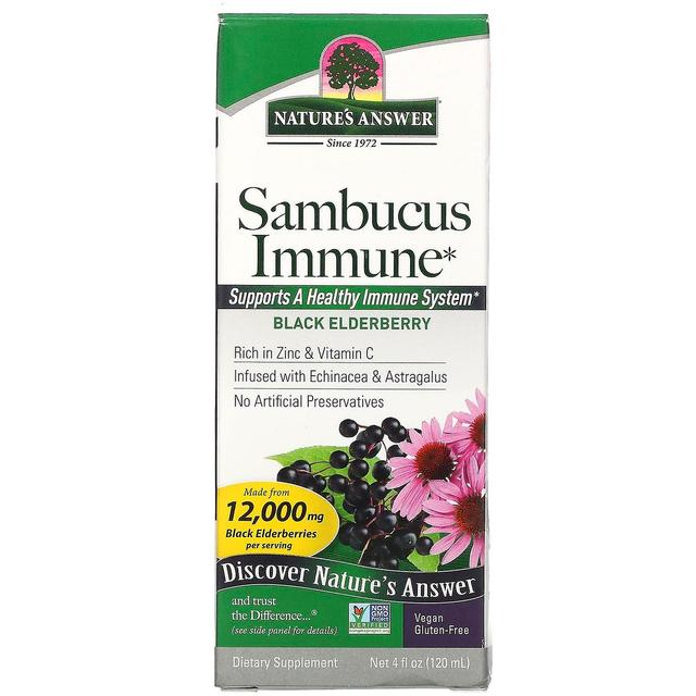 Nature's Answer Naturens svar, Sambucus Immune, Svart fläderbär, 12 000 mg, 4 fl oz (120 ml) on Productcaster.