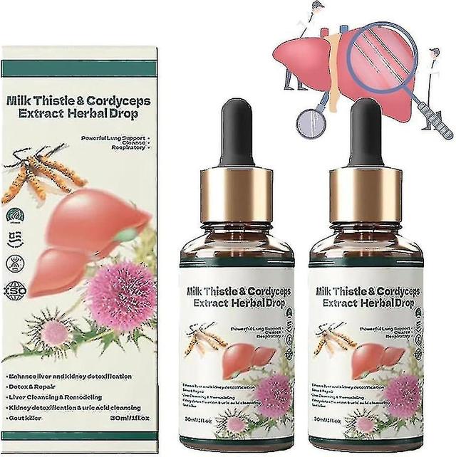 Milk Thistle Cordyceps Sinensis Drops,milk Thistle Cordyceps Sinensis Drops,herbal Supplements, Powerful Liver Support,detox Repair 2 pcs on Productcaster.