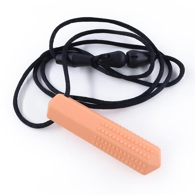 2023 New Upgraded Sensory Chew Necklace Reduces Chewing Biting Fidgeting for Kids Adult Chewers Orange on Productcaster.