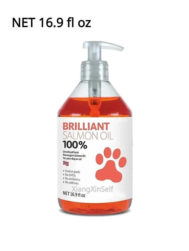 Caraele 500ML Pet dogs Natural Salmon Oil color 21 Omega Fatty Acids Human Grade Nutritional Health Supplement as the picture on Productcaster.