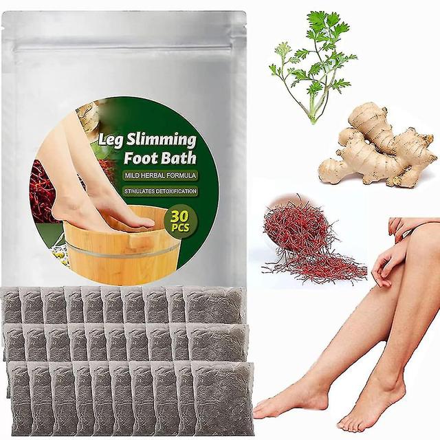 Lymfedrænage Ingefær Fod Blød, Ben Slankende Fodbad Naturlig Bynkeurt Fod Soak Spa Slap af 30 Pcs on Productcaster.