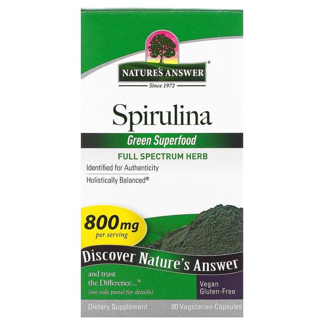 Nature's Answer Naturens svar, Spirulina, 400 mg, 90 vegetariske kapsler on Productcaster.