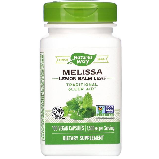 Nature's Way, Melissa, Lemon Balm Leaf, 1,500 mg, 100 Vegan Capsules on Productcaster.