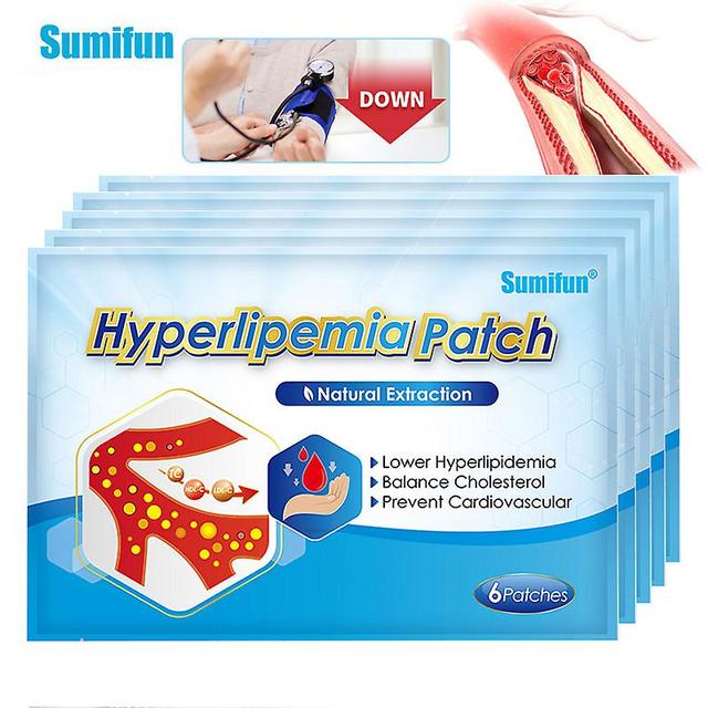 Qian 6pcs Hyperlipemia Treatment Patch High Blood Lipids Sticker Clean Blood Vessels Relieve Vascular Congestion Body Care on Productcaster.