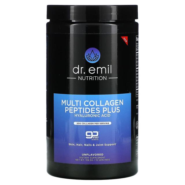 Dr Emil Nutrition, Multi Collageen Peptiden Plus Hyaluronzuur Poeder, Niet gearomatiseerd, 316,5 g on Productcaster.