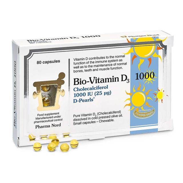 Pharma Nord D-Pearls Bio-Vitamina D3 1000IU (25mcg) - 90 Capsule on Productcaster.