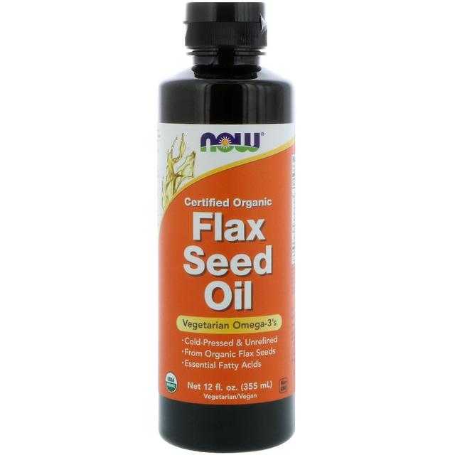 Now Foods, Certified Organic, Flax Seed Oil, 12 fl oz (355 ml) on Productcaster.