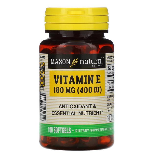 Mason Natural, Vitamin E, 180 mg (400 IU), 100 Softgels on Productcaster.